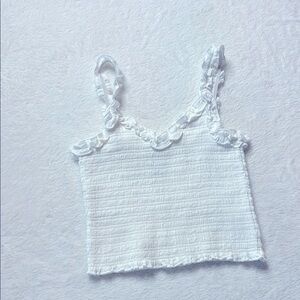 White Ruffled Women's Top